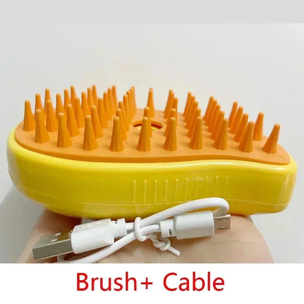 3 - in - 1 Pet Steam Brush - Electric Sprayer, Massager, and Shedding Control - Meterpet