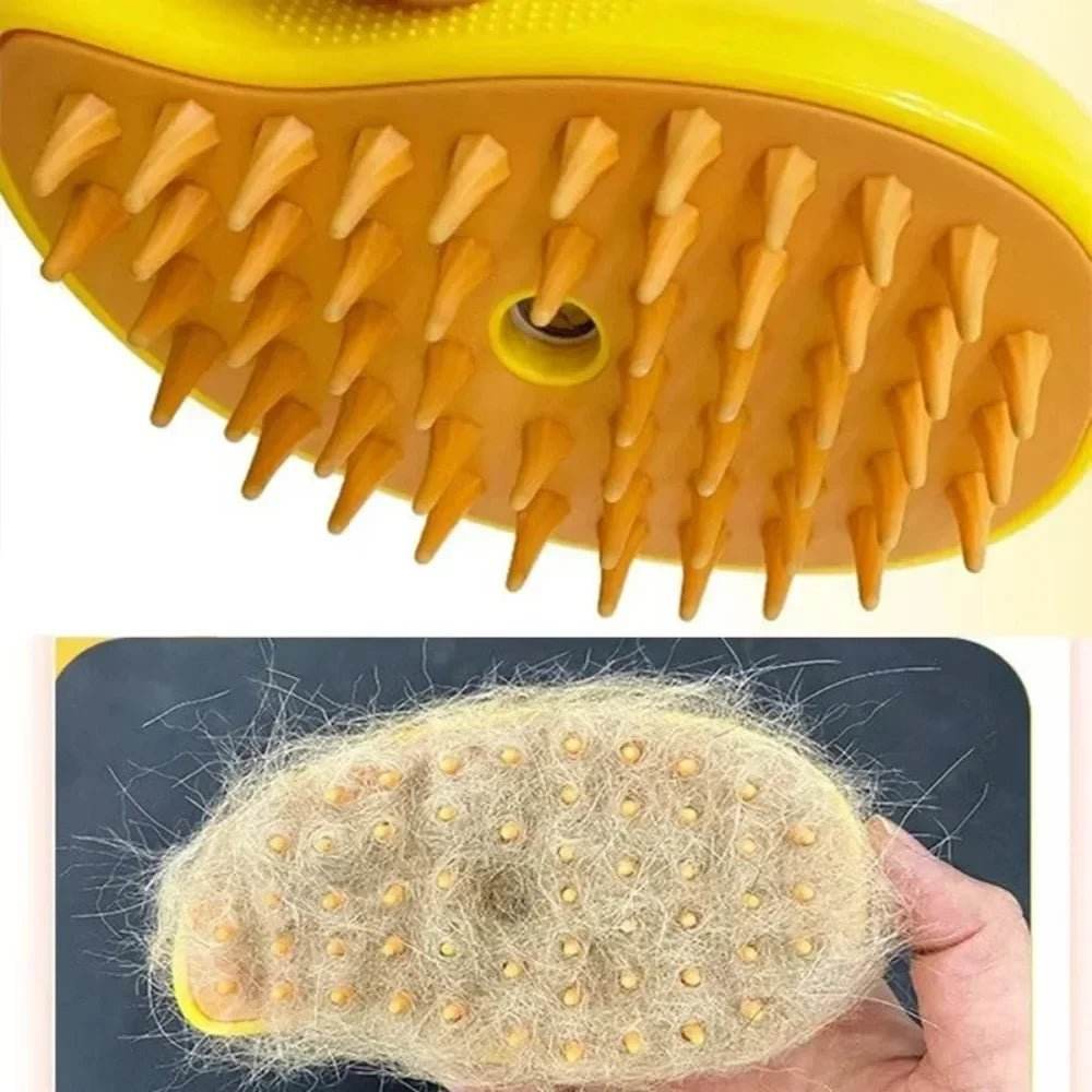 3 - in - 1 Pet Steam Brush - Electric Sprayer, Massager, and Shedding Control - Meterpet