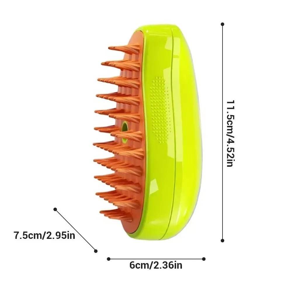 3 - in - 1 Pet Steam Brush - Electric Sprayer, Massager, and Shedding Control - Meterpet