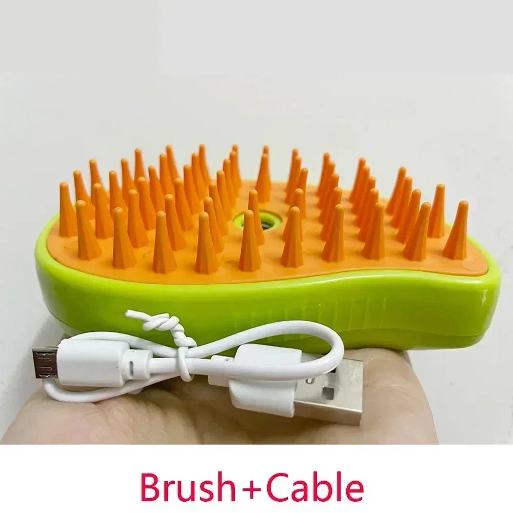 3 - in - 1 Pet Steam Brush - Electric Sprayer, Massager, and Shedding Control - Meterpet