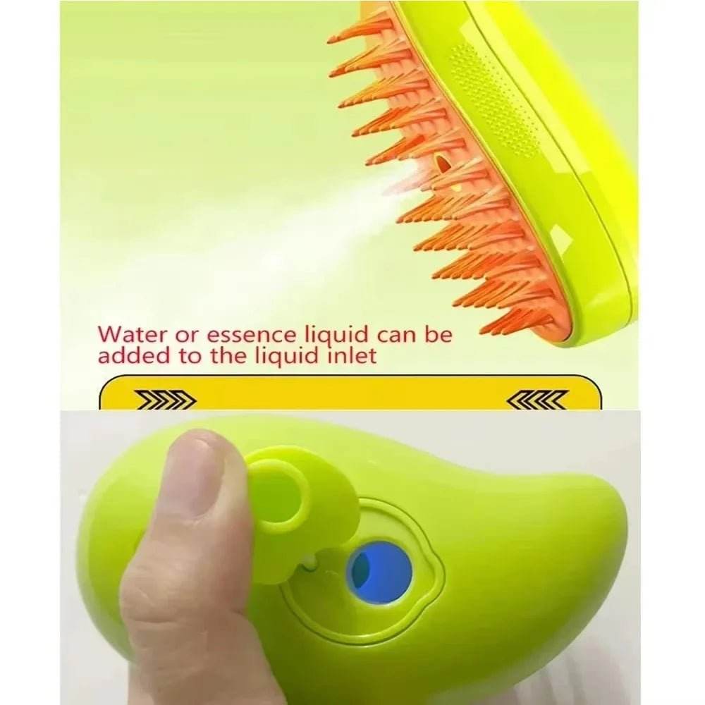 3 - in - 1 Pet Steam Brush - Electric Sprayer, Massager, and Shedding Control - Meterpet