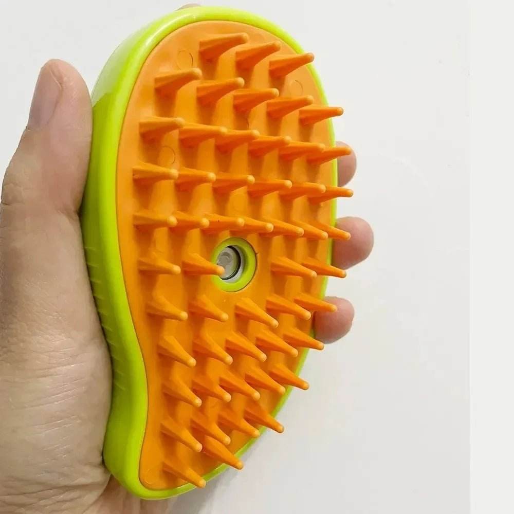 3 - in - 1 Pet Steam Brush - Electric Sprayer, Massager, and Shedding Control - Meterpet