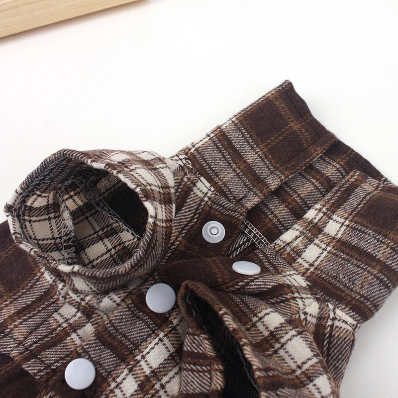 Summer Pet Shirt - British Style Plaid Dog Vest Clothes For Small Dogs - Meterpet