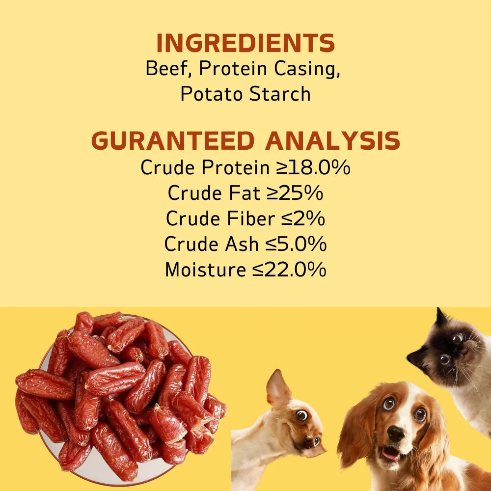 Natural Beef Sausage Dog Treats – Healthy Delicious Rewards - Meterpet
