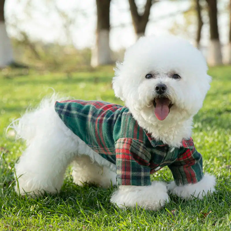 Summer Pet Shirt - British Style Plaid Dog Vest Clothes For Small Dogs - Meterpet