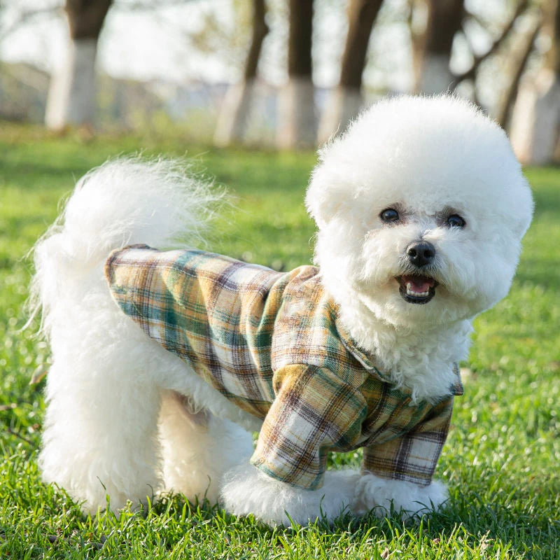 Summer Pet Shirt - British Style Plaid Dog Vest Clothes For Small Dogs - Meterpet