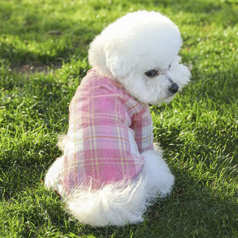 Summer Pet Shirt - British Style Plaid Dog Vest Clothes For Small Dogs - Meterpet