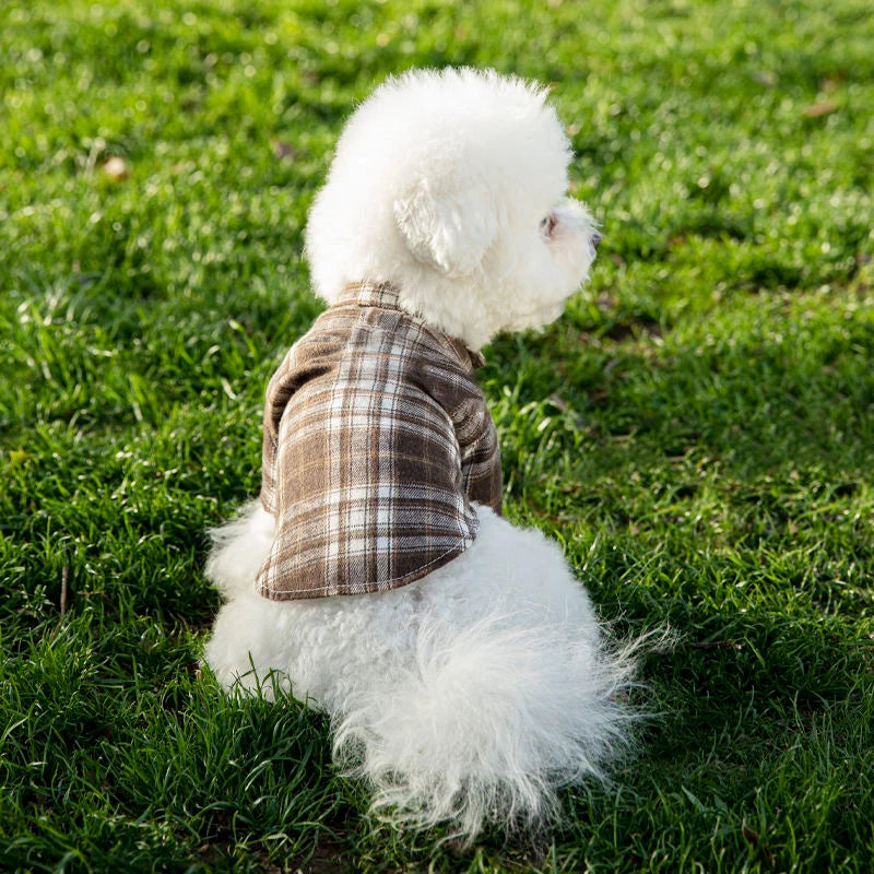 Summer Pet Shirt - British Style Plaid Dog Vest Clothes For Small Dogs - Meterpet
