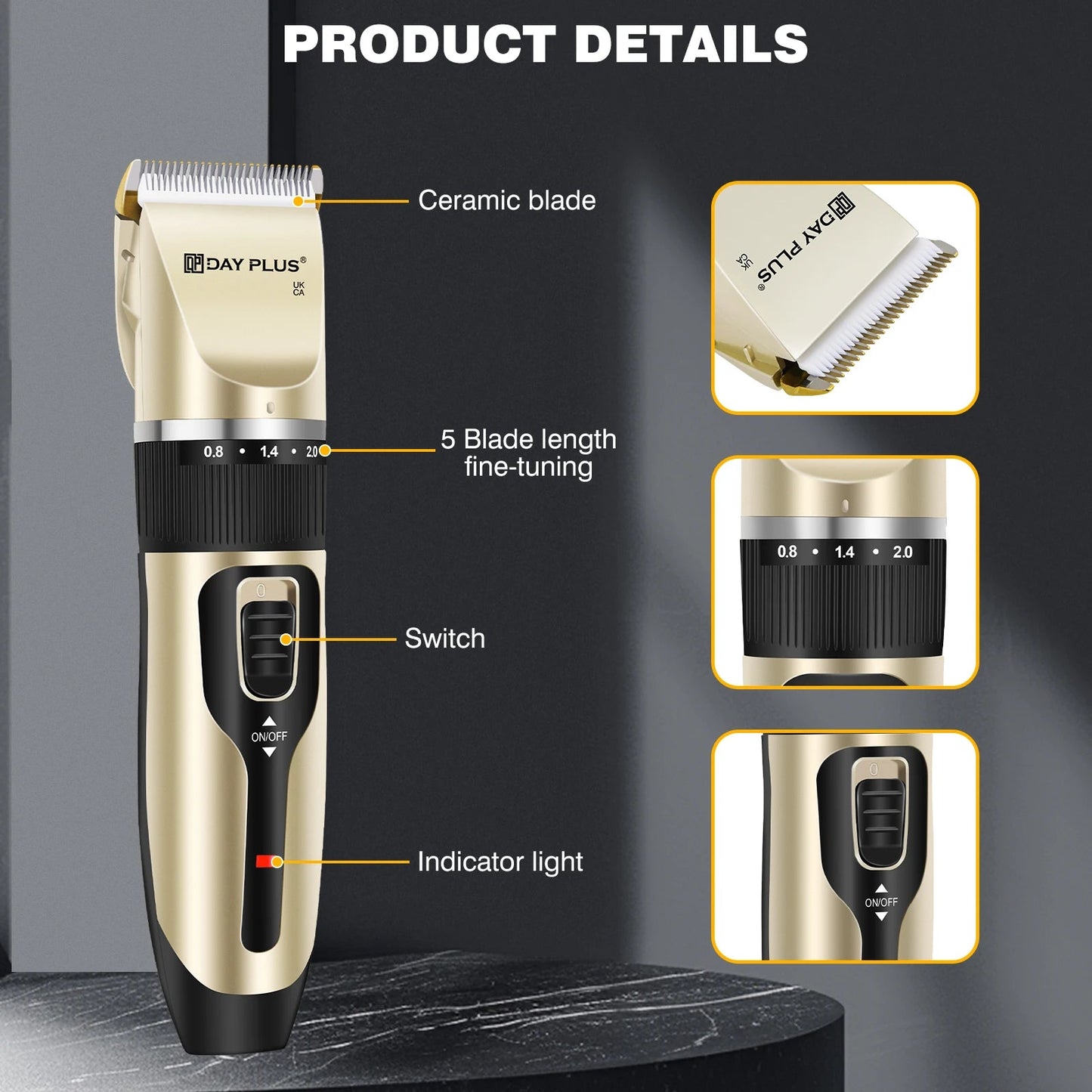 BRIEFNESS 2 - In - 1 Cordless Pet Hair Trimmer - Sharp Blades, Ultra - Quiet and Rechargeable Grooming Tool - Meterpet