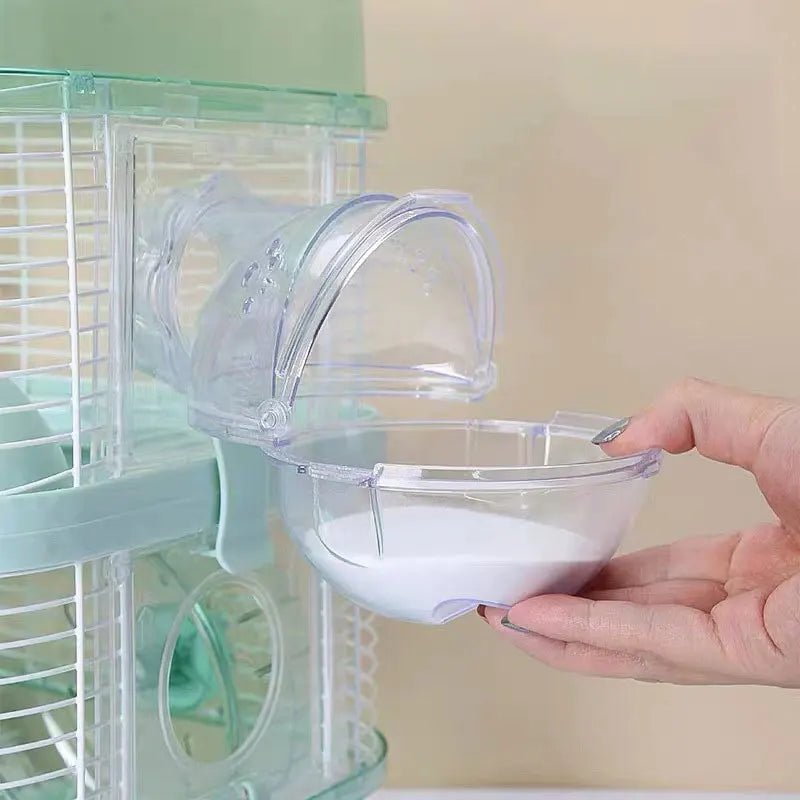 Hamster Bathroom with Cover – Multi - Functional Acrylic Toilet for Sand Bathing & Playtime - Meterpet