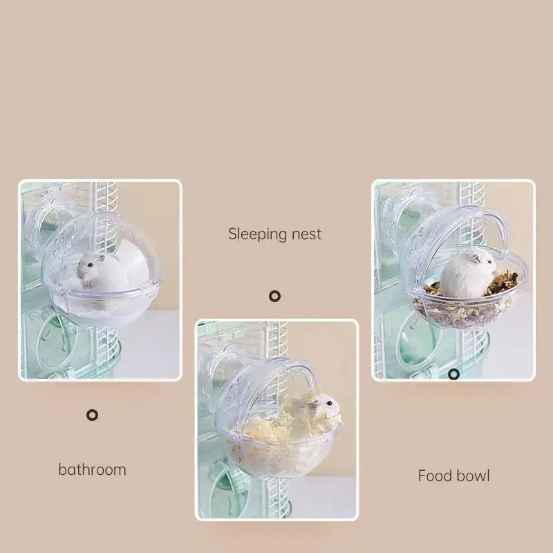 Hamster Bathroom with Cover – Multi - Functional Acrylic Toilet for Sand Bathing & Playtime - Meterpet