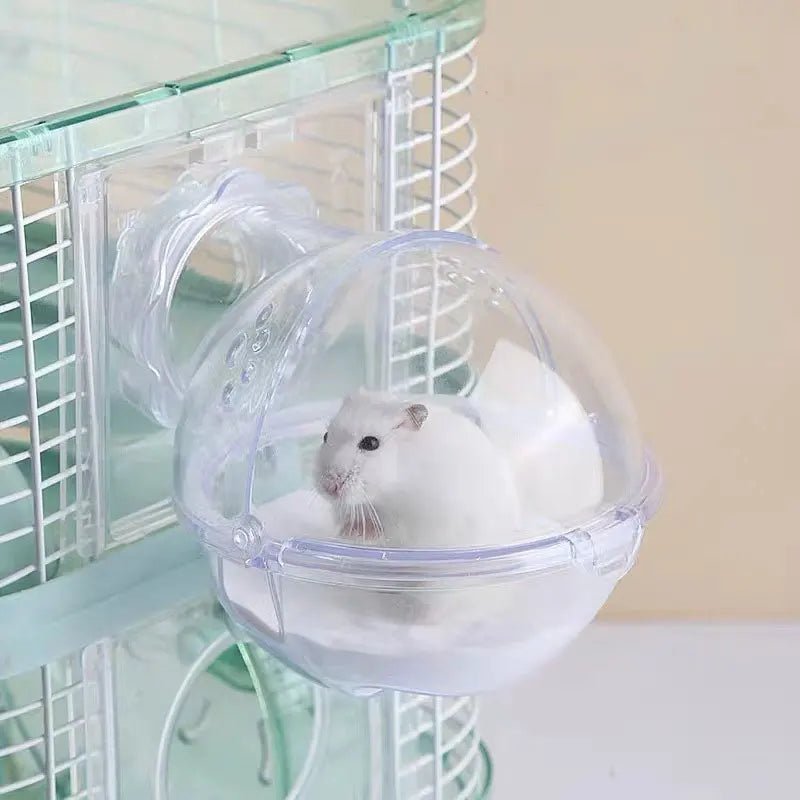 Hamster Bathroom with Cover – Multi - Functional Acrylic Toilet for Sand Bathing & Playtime - Meterpet