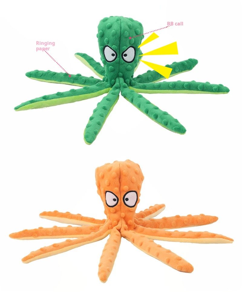 Plush Octopus Dog Toy - Bite - Resistant, Squeaky, and Interactive - Meterpet