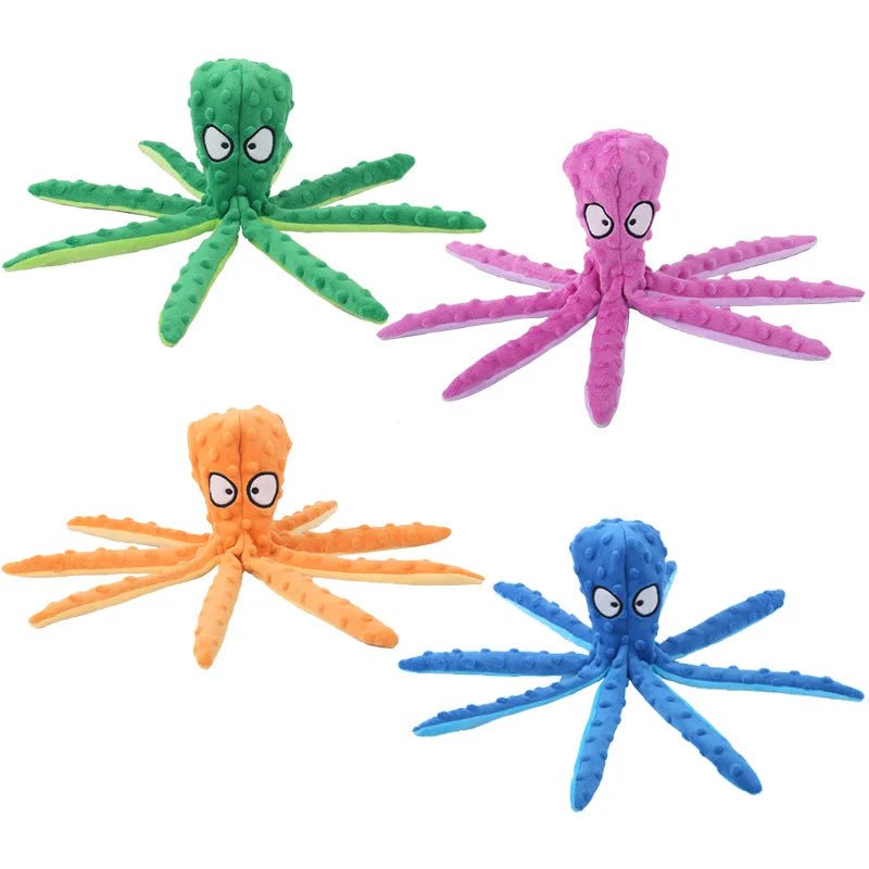 Plush Octopus Dog Toy - Bite - Resistant, Squeaky, and Interactive - Meterpet