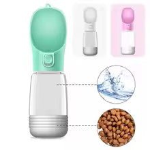 Portable Dog Water Bottle and Food Feeder – 2 - in - 1 Leakproof Hydration Solution - Meterpet
