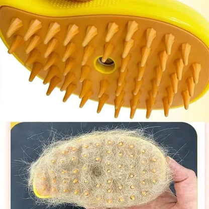 3 - in - 1 Pet Steam Brush - Electric Sprayer, Massager, and Shedding Control - Meterpet