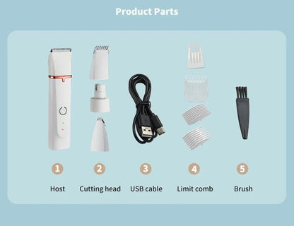 4 - In - 1 Dog Paw Trimmer Set, Precision Blades and Nail Grinder - Meterpet