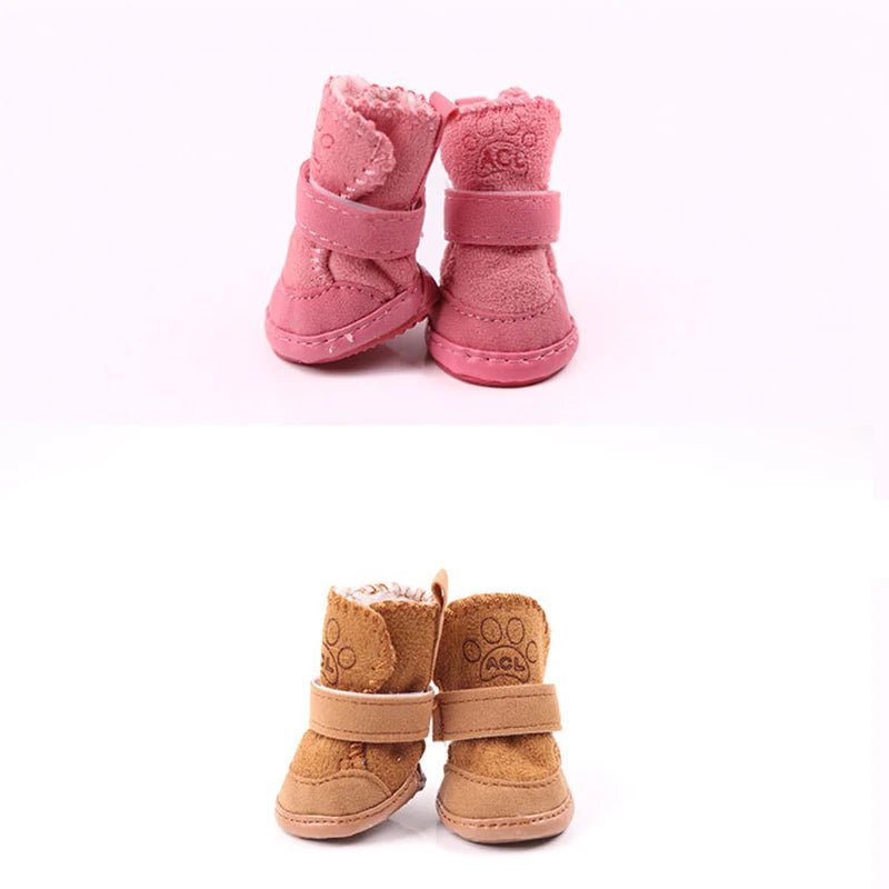 4Pcs Dog Shoes for Small and Medium Dogs - Winter Anti - Slip Boots - Meterpet