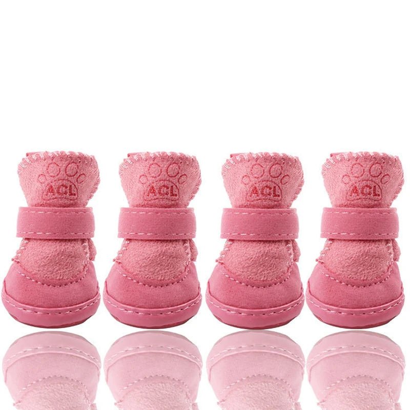 4Pcs Dog Shoes for Small and Medium Dogs - Winter Anti - Slip Boots - Meterpet