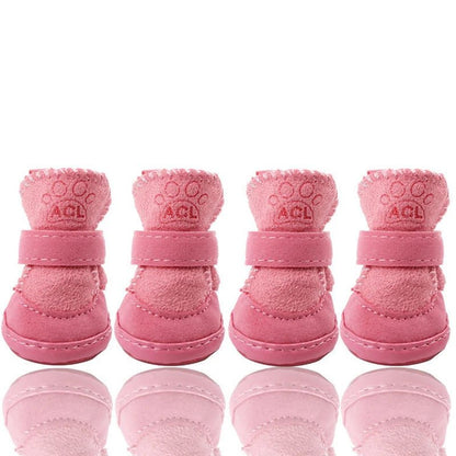 4Pcs Dog Shoes for Small and Medium Dogs - Winter Anti - Slip Boots - Meterpet