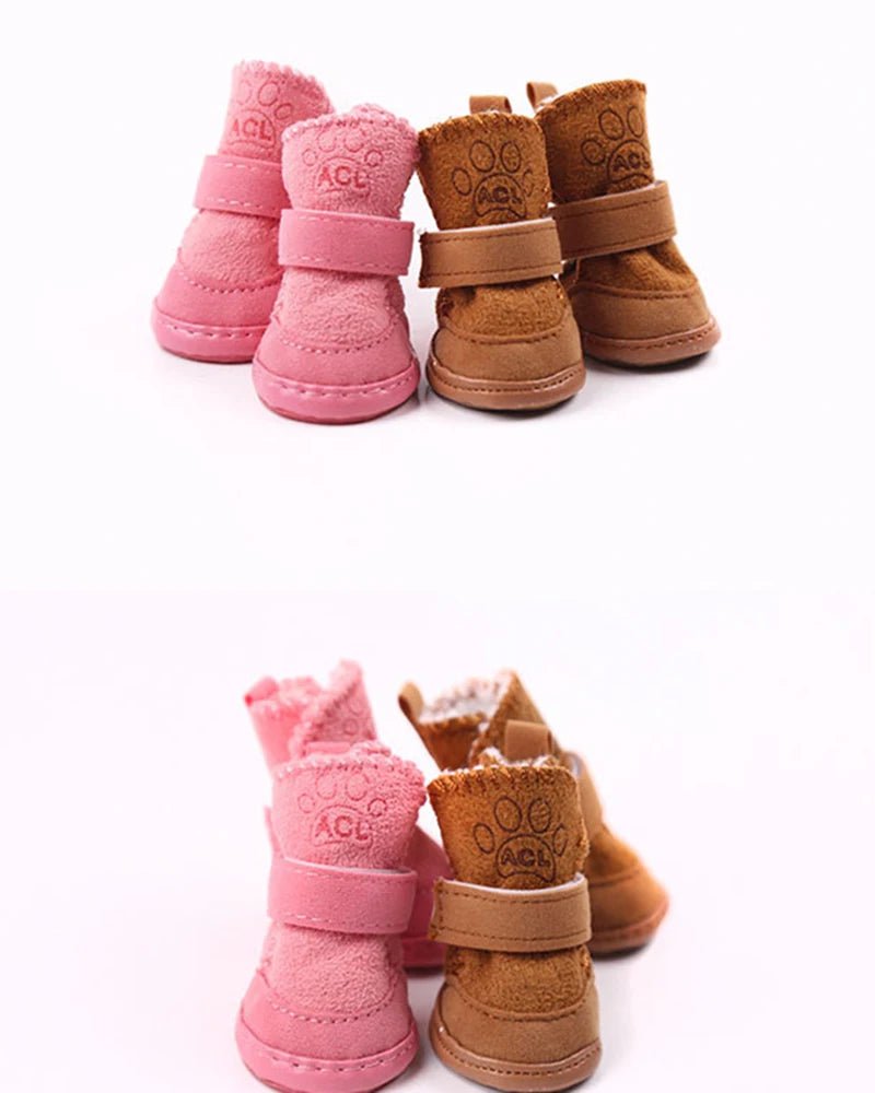 4Pcs Dog Shoes for Small and Medium Dogs - Winter Anti - Slip Boots - Meterpet