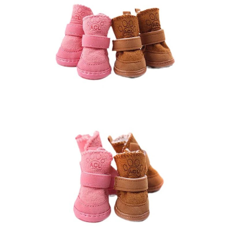 4Pcs Dog Shoes for Small and Medium Dogs - Winter Anti - Slip Boots - Meterpet