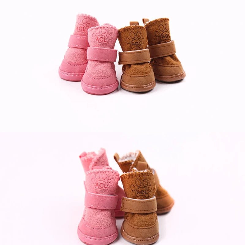 4Pcs Dog Shoes for Small and Medium Dogs - Winter Anti - Slip Boots - Meterpet