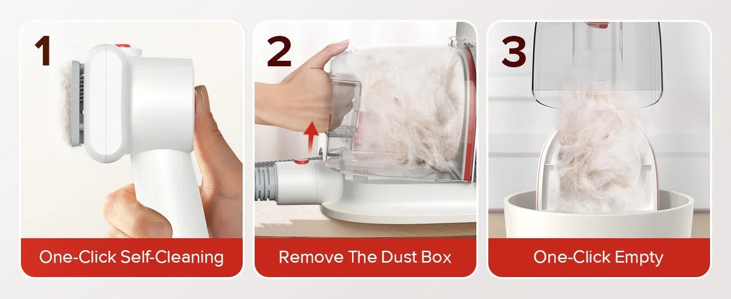 8 In 1 Pet Grooming Vacuum For Dogs - Low Noise Trimmer, Dryer, & Efficient Suction Cleaner - Meterpet