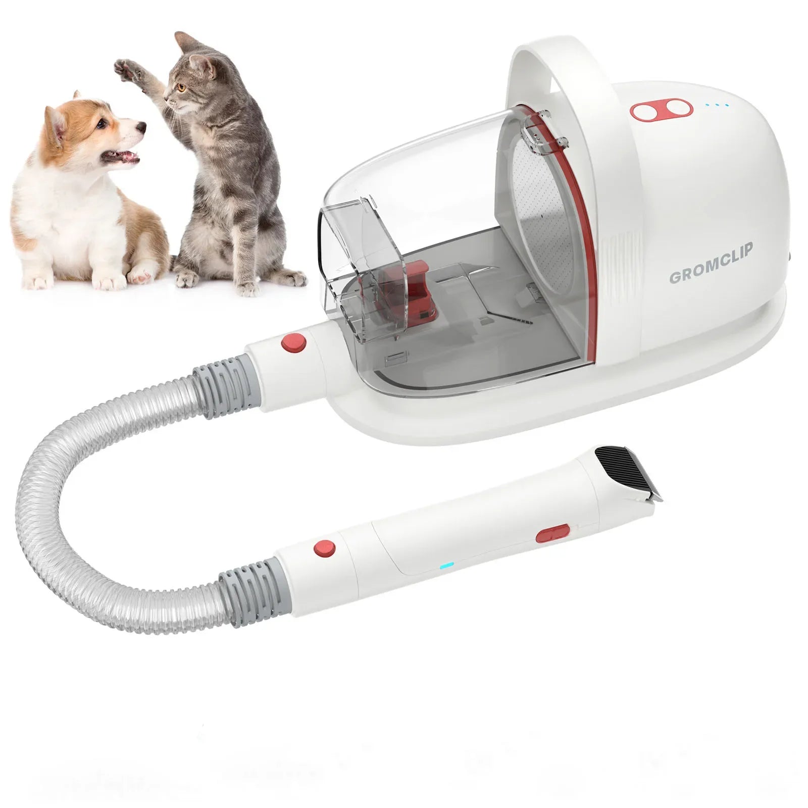 8 In 1 Pet Grooming Vacuum For Dogs - Low Noise Trimmer, Dryer, & Efficient Suction Cleaner - Meterpet