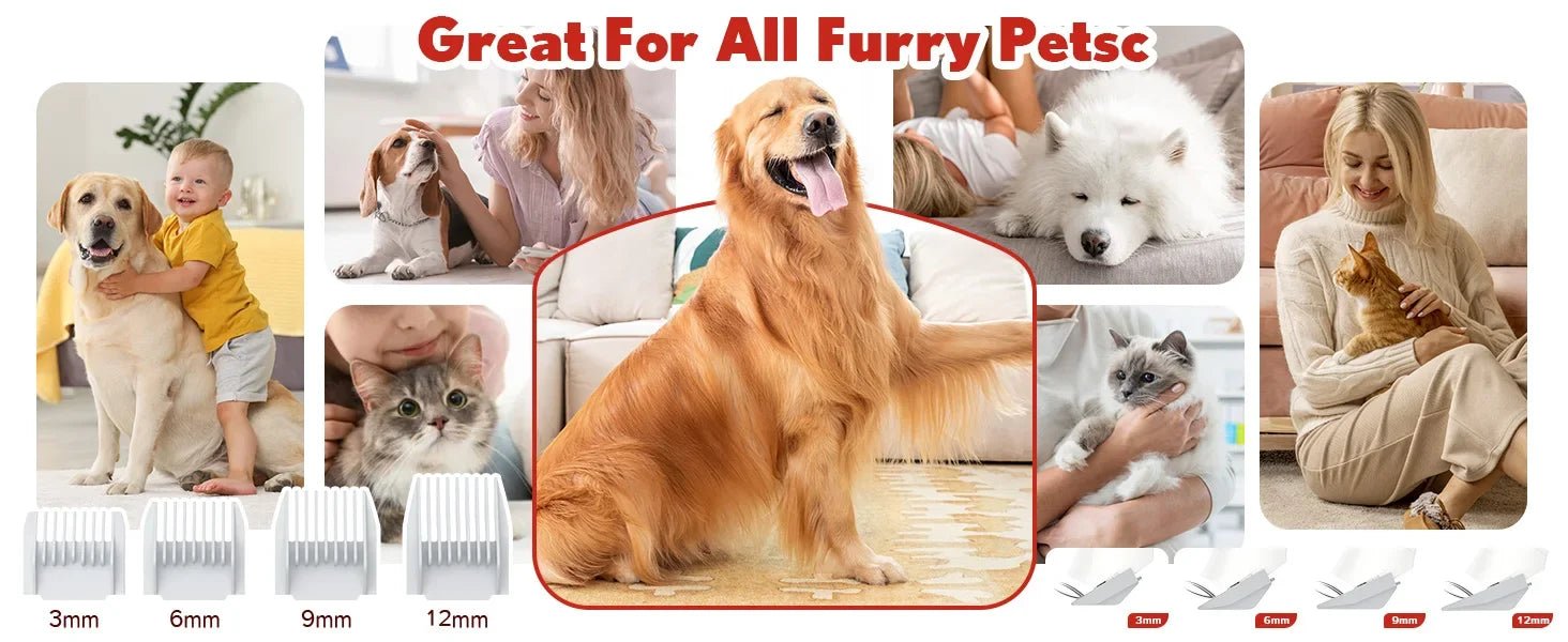 8 In 1 Pet Grooming Vacuum For Dogs - Low Noise Trimmer, Dryer, & Efficient Suction Cleaner - Meterpet