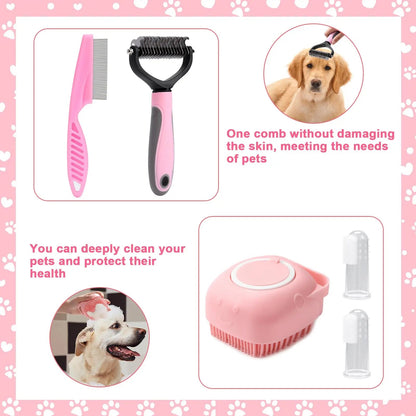 8 - Piece Pet Grooming Kit with Self - Cleaning Brush, Nail Clippers, Bath Brush & More - Meterpet