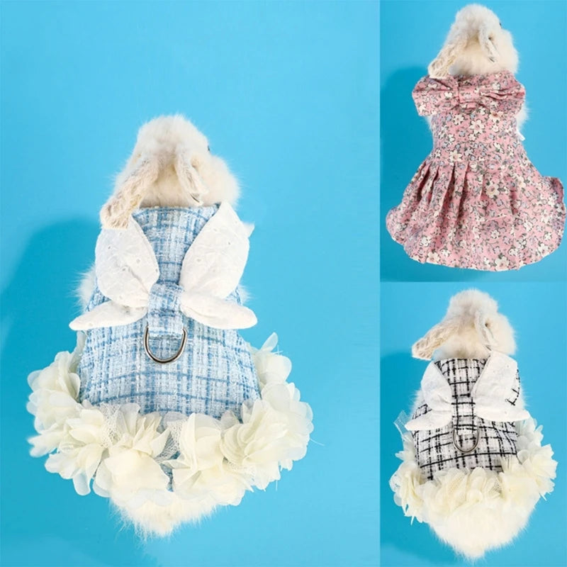 Bunny Harness and Leash Set – Adorable Pet Dress and Vest for Small Animals - Meterpet