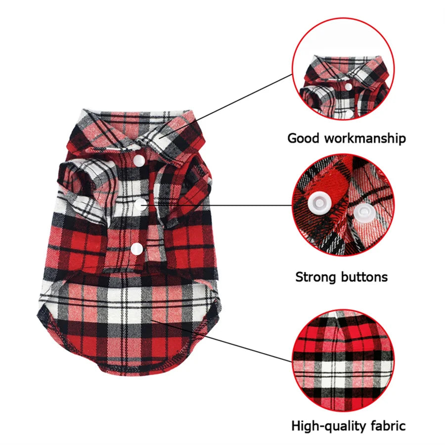 Stylish Plaid Shirt Coat – Adorable Comfort for Chilly Days - Meterpet