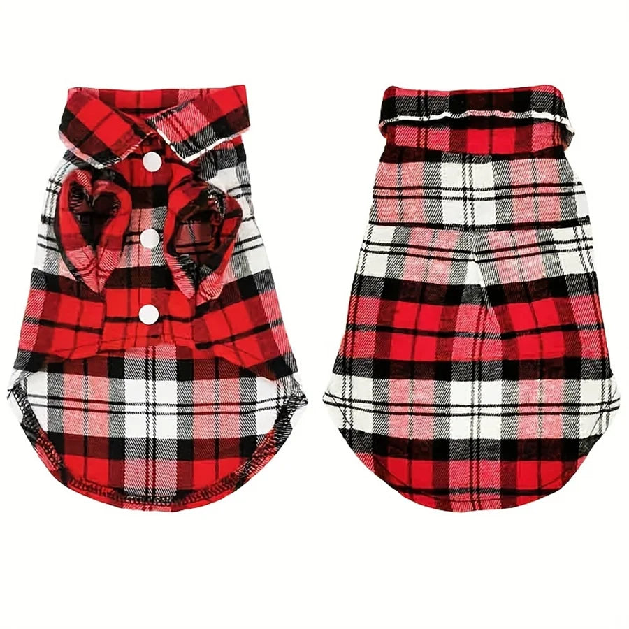Stylish Plaid Shirt Coat – Adorable Comfort for Chilly Days - Meterpet