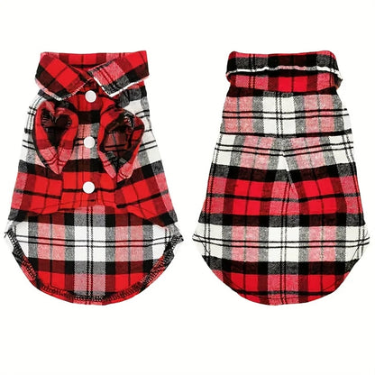 Stylish Plaid Shirt Coat – Adorable Comfort for Chilly Days - Meterpet