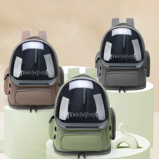Transparent Pet Carrier Backpack – Breathable Travel Bag for Cats and Small Dogs - Meterpet
