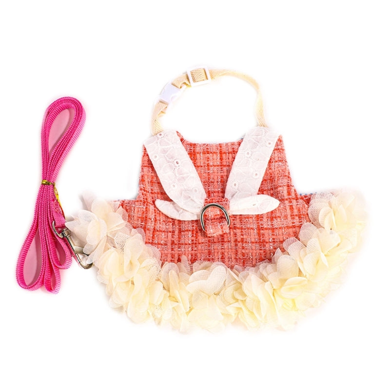 Bunny Harness and Leash Set – Adorable Pet Dress and Vest for Small Animals - Meterpet