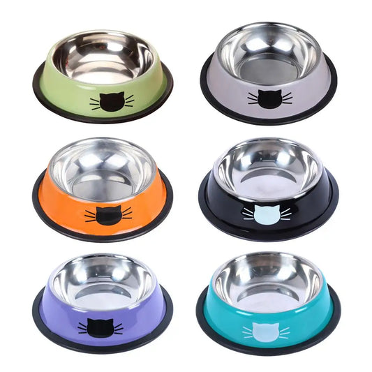 Stainless Steel Cat Food and Water Bowl – Non-Slip and Durable for Pet Safety - Meterpet