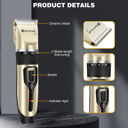 BRIEFNESS 2 - In - 1 Cordless Pet Hair Trimmer - Sharp Blades, Ultra - Quiet and Rechargeable Grooming Tool - Meterpet