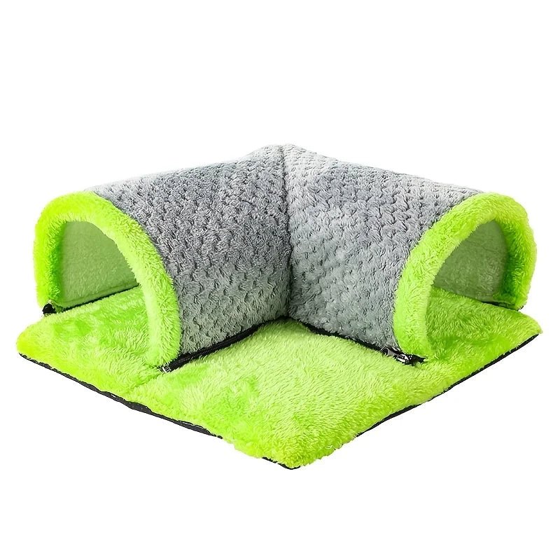 Cozy Plush Fleece Guinea Pig Cage Hideout Tunnel Bed - Easy Clean for Small Pets - Meterpet