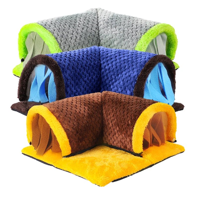 Cozy Plush Fleece Guinea Pig Cage Hideout Tunnel Bed - Easy Clean for Small Pets - Meterpet
