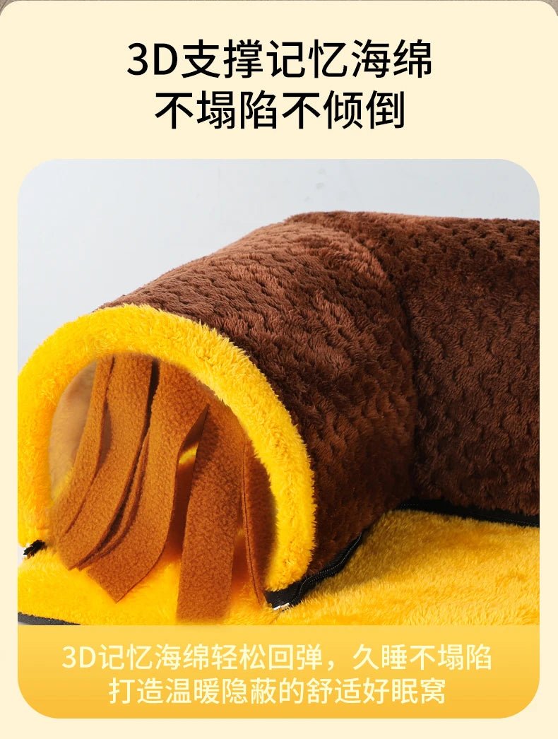 Cozy Plush Fleece Guinea Pig Cage Hideout Tunnel Bed - Easy Clean for Small Pets - Meterpet