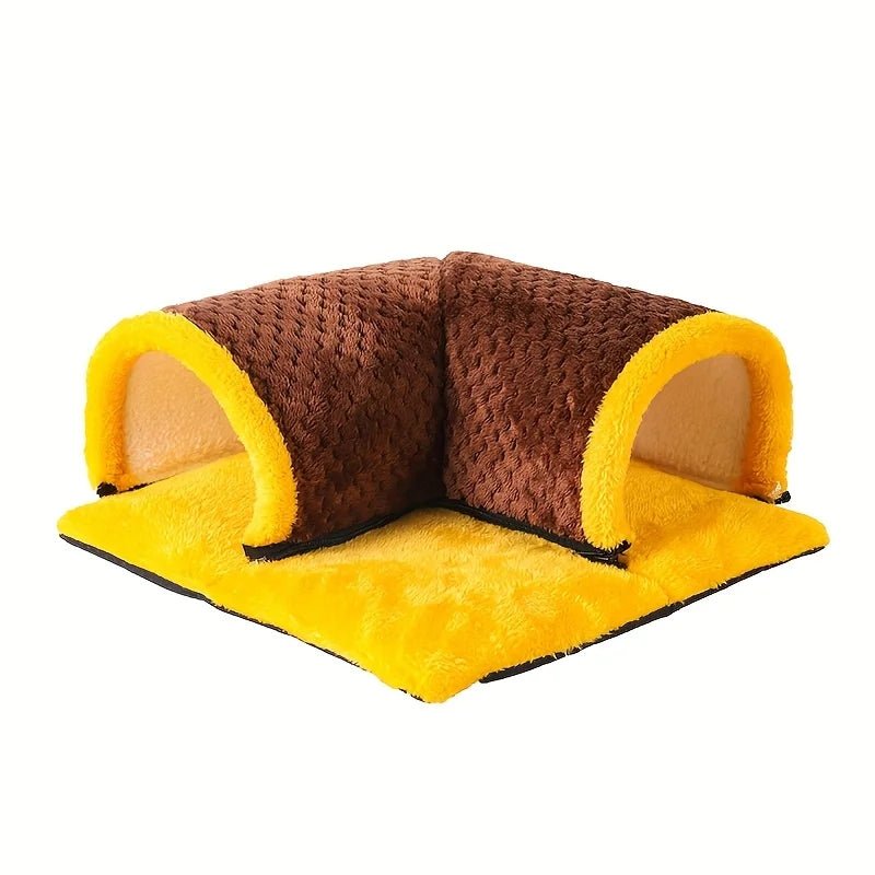 Cozy Plush Fleece Guinea Pig Cage Hideout Tunnel Bed - Easy Clean for Small Pets - Meterpet