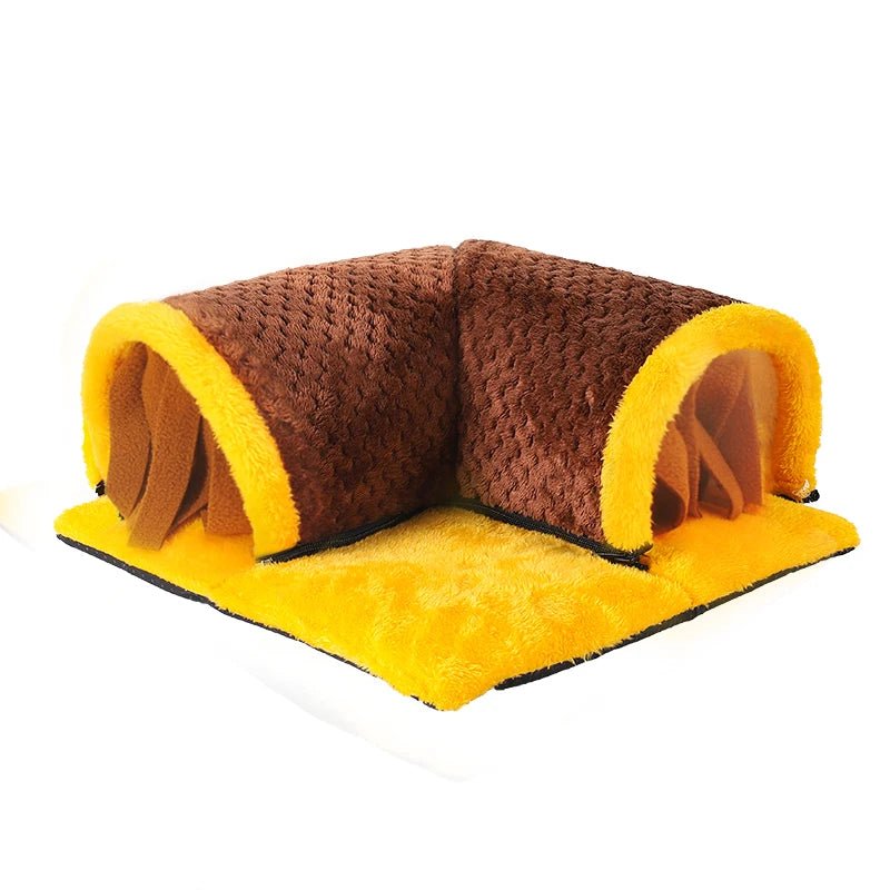 Cozy Plush Fleece Guinea Pig Cage Hideout Tunnel Bed - Easy Clean for Small Pets - Meterpet