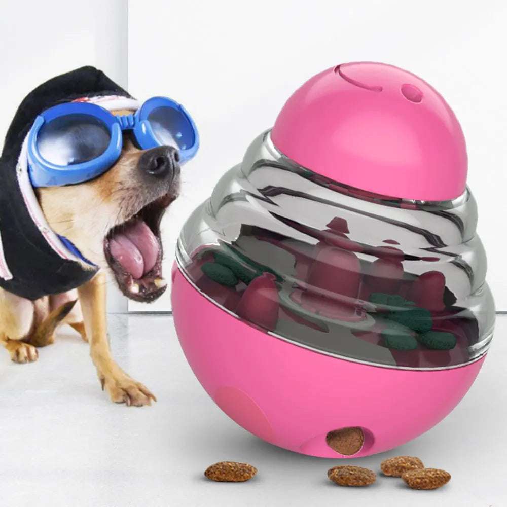 Dog IQ Treat Dispenser Puzzle Toy – Interactive Slow Feed Tumbler for Mental Stimulation - Meterpet