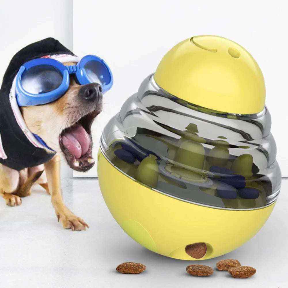 Dog IQ Treat Dispenser Puzzle Toy – Interactive Slow Feed Tumbler for Mental Stimulation - Meterpet