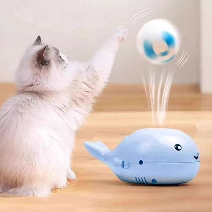 Electric Floating Ball Cat Toy - USB Rechargeable, Interactive Play, Whale - Shaped Design - Meterpet