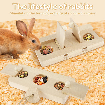 Hamster Toys: 6 - in - 1 Wooden Puzzle - Foraging Feeder and Mental Stimulation - Meterpet