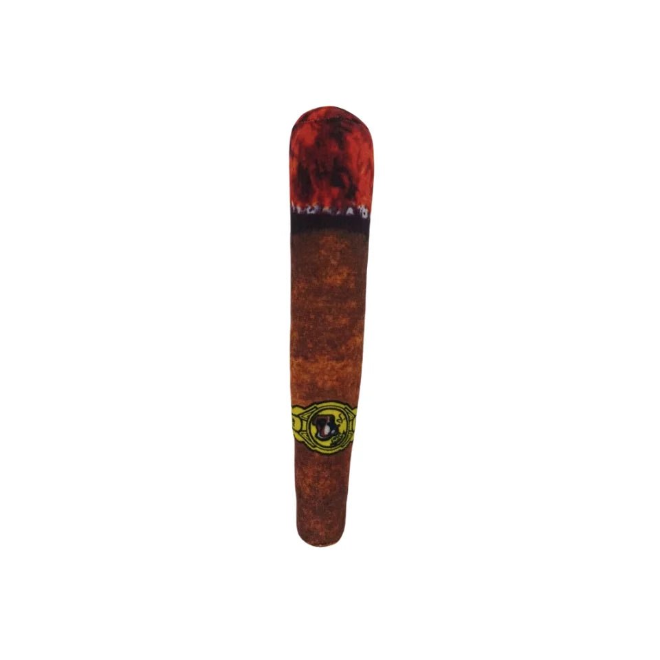 Indestructible Chew Toy for Small Dogs - ToughPup Interactive Plush Cigar with Squeaker - Meterpet