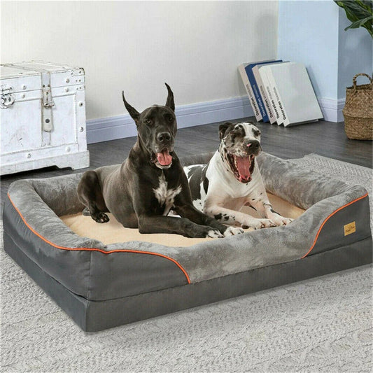 Jumbo Large Orthopaedic Dog Bed with High - Density Memory Foam and Waterproof Cover - Meterpet
